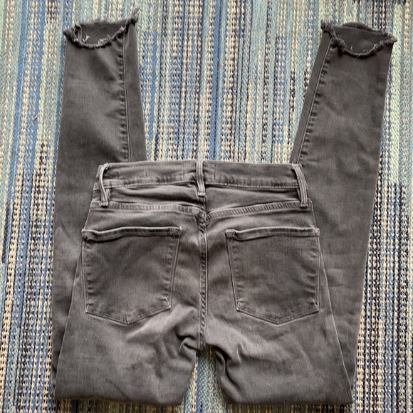 Frame Denim Le Skinny de Jeanne Faded Gray Raw Hem Skinny Jeans size 26 - Picture 5 of 6